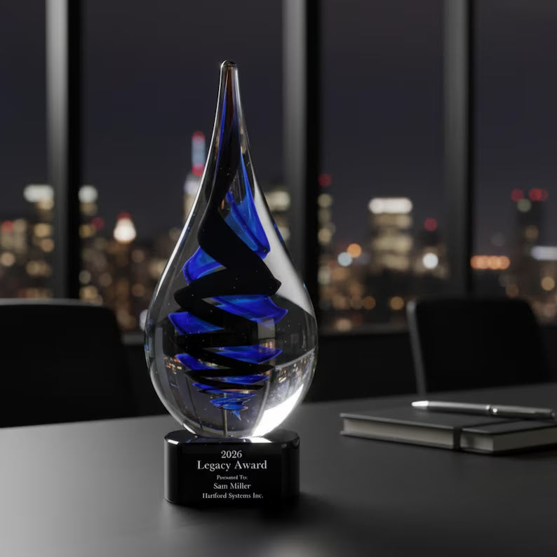 Teardrop Glass Awards - Engrave With Purpose