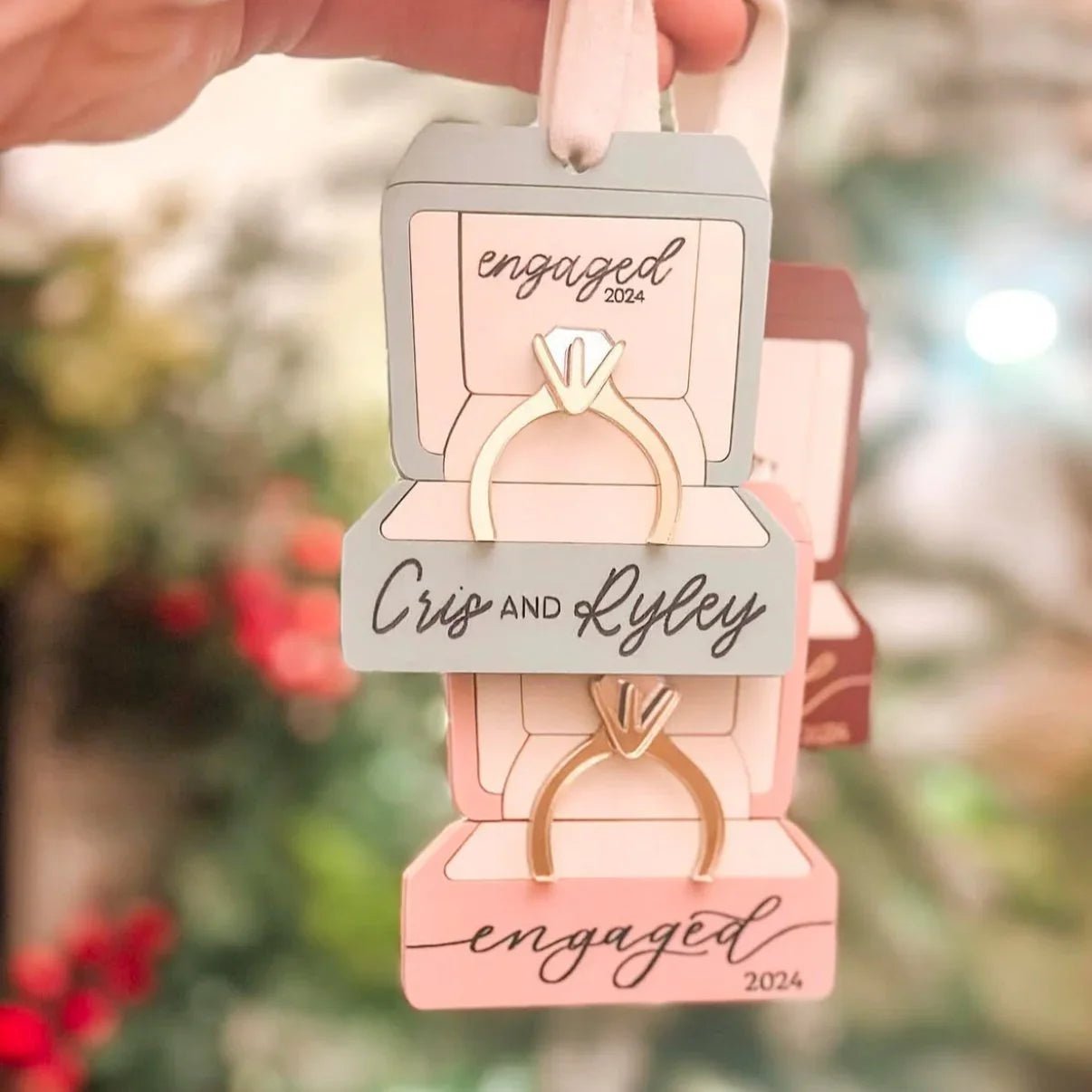 First Christmas Engaged Ornament - Engrave With Purpose