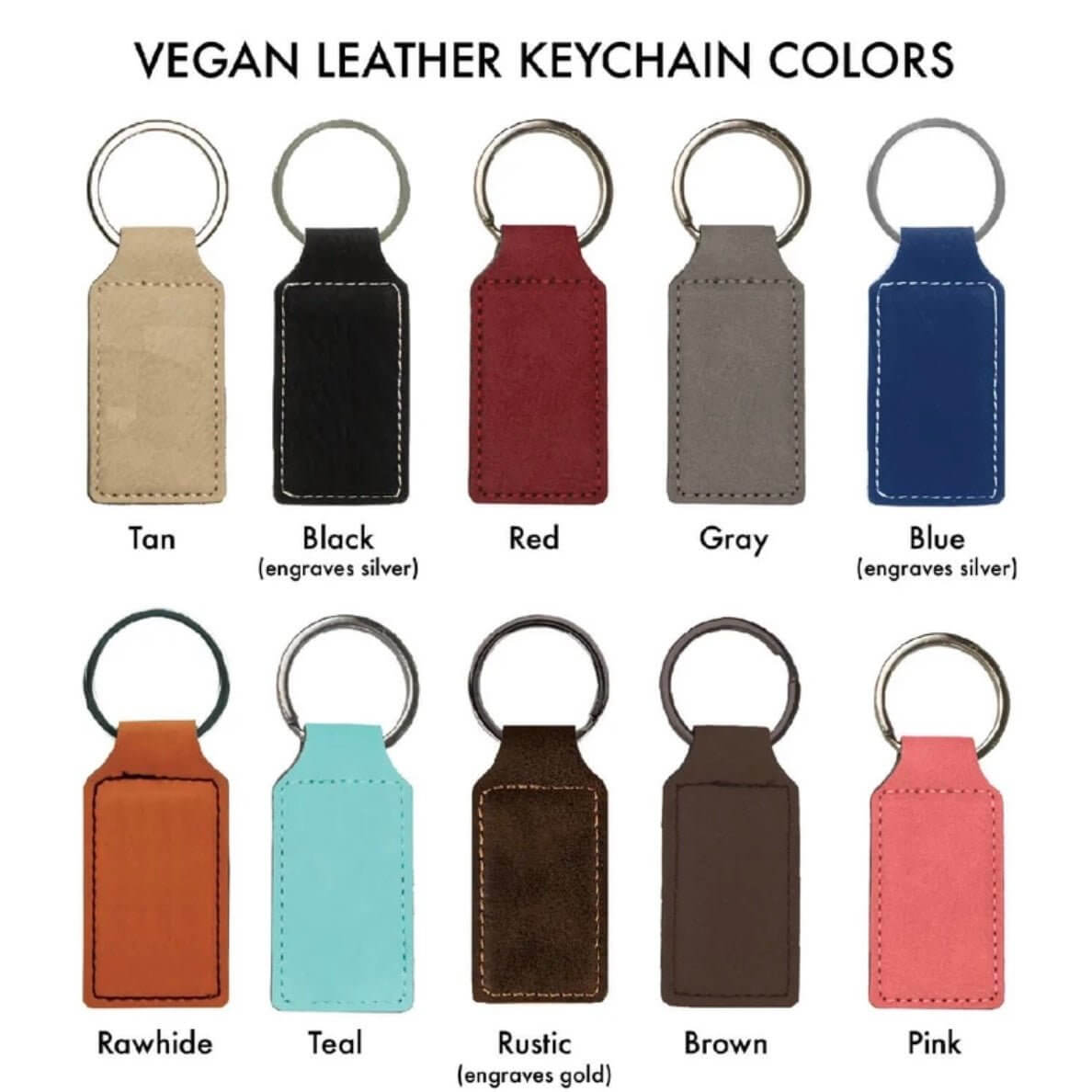 Color options for leather key chains