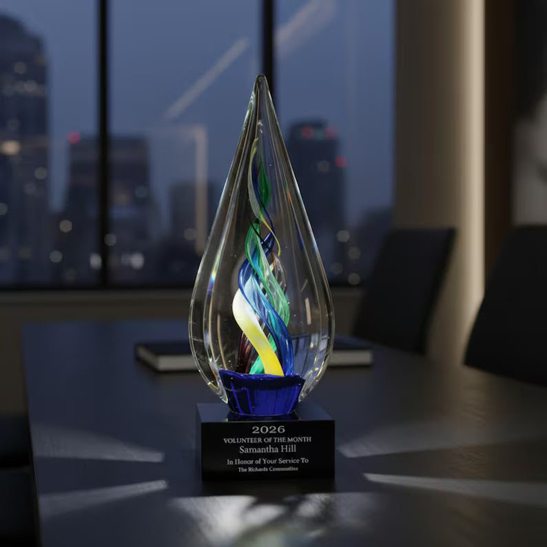 Teardrop Glass Awards - Engrave With Purpose