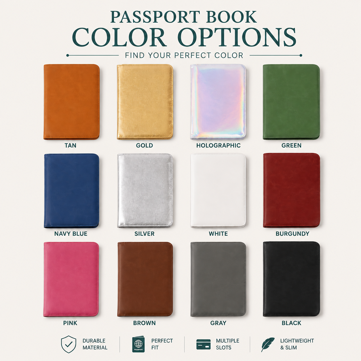 Passport book color options