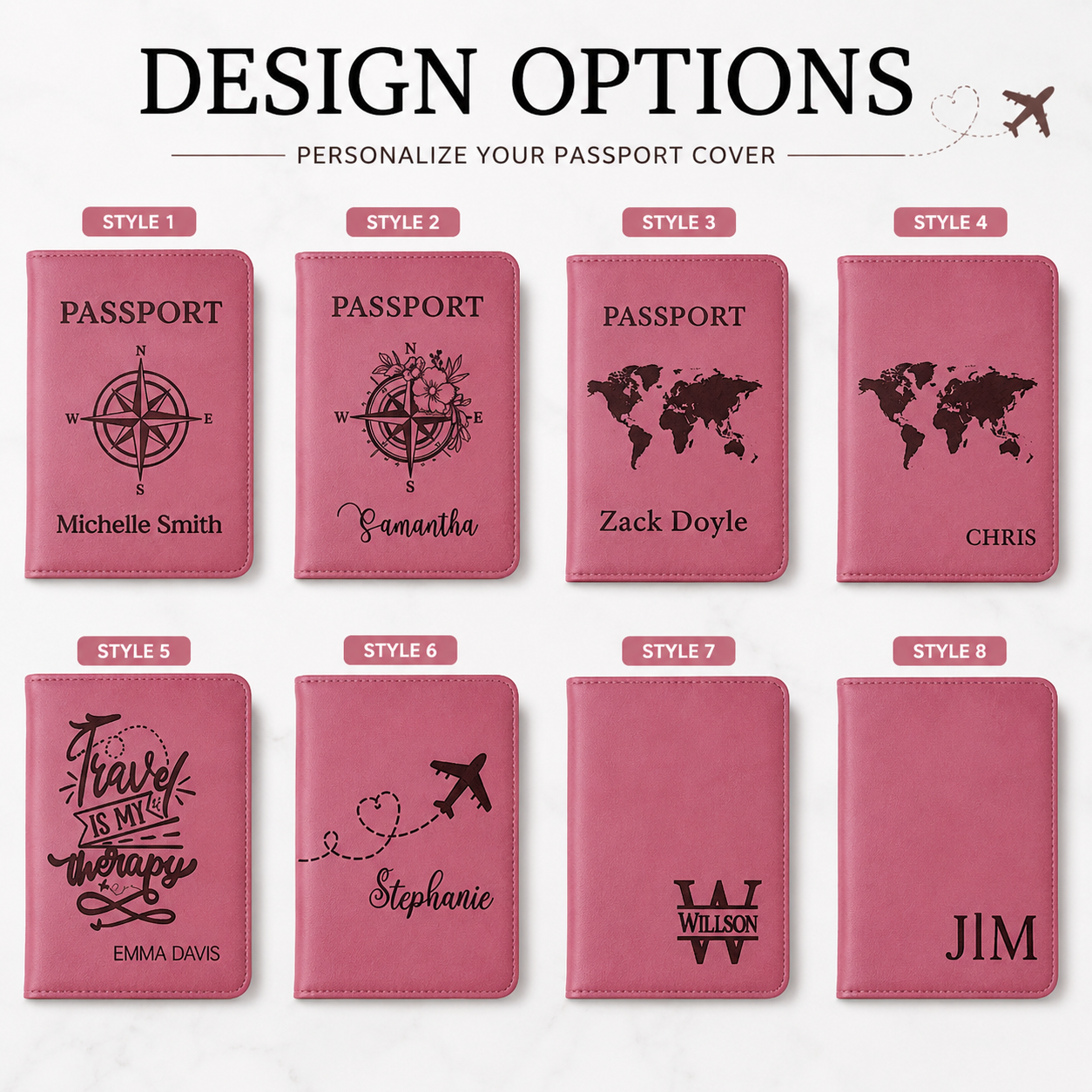 Passport holder design options