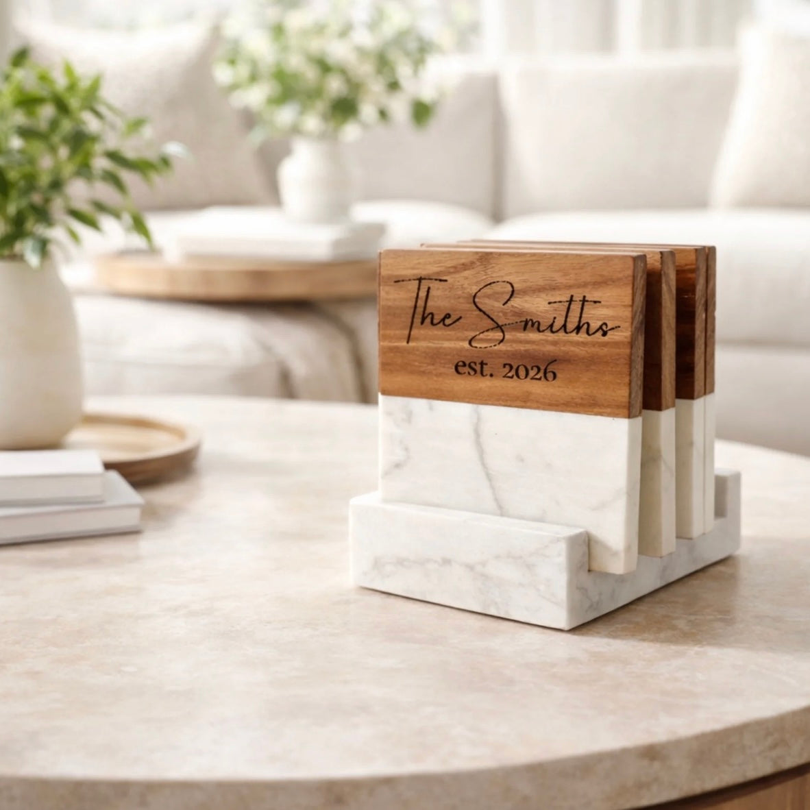 Personalized Marble Coasters