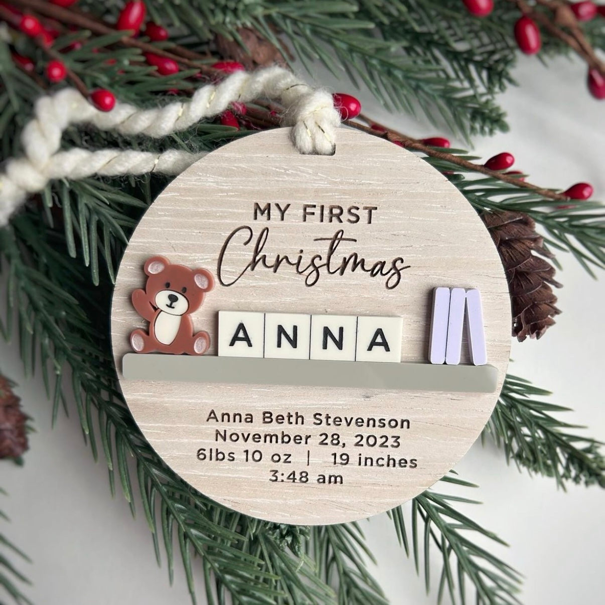 Personalized Baby's First Christmas Ornament