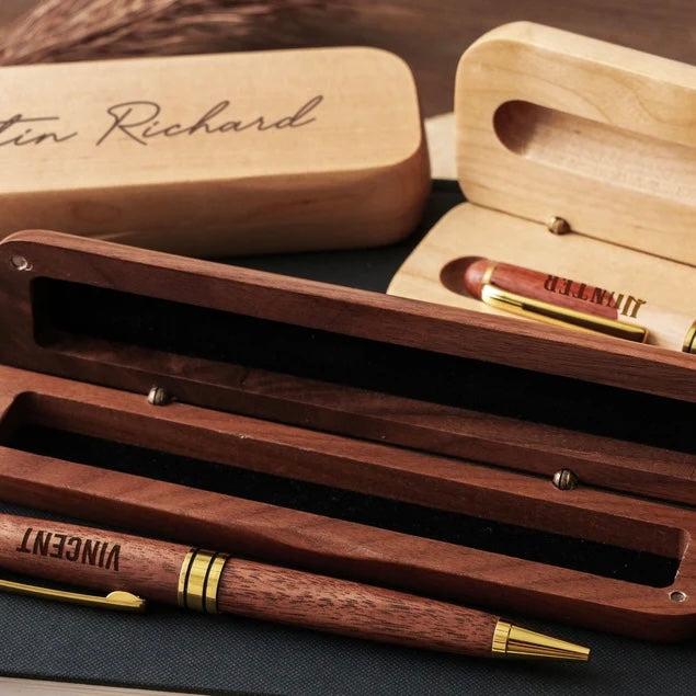 personalized wood pen and case