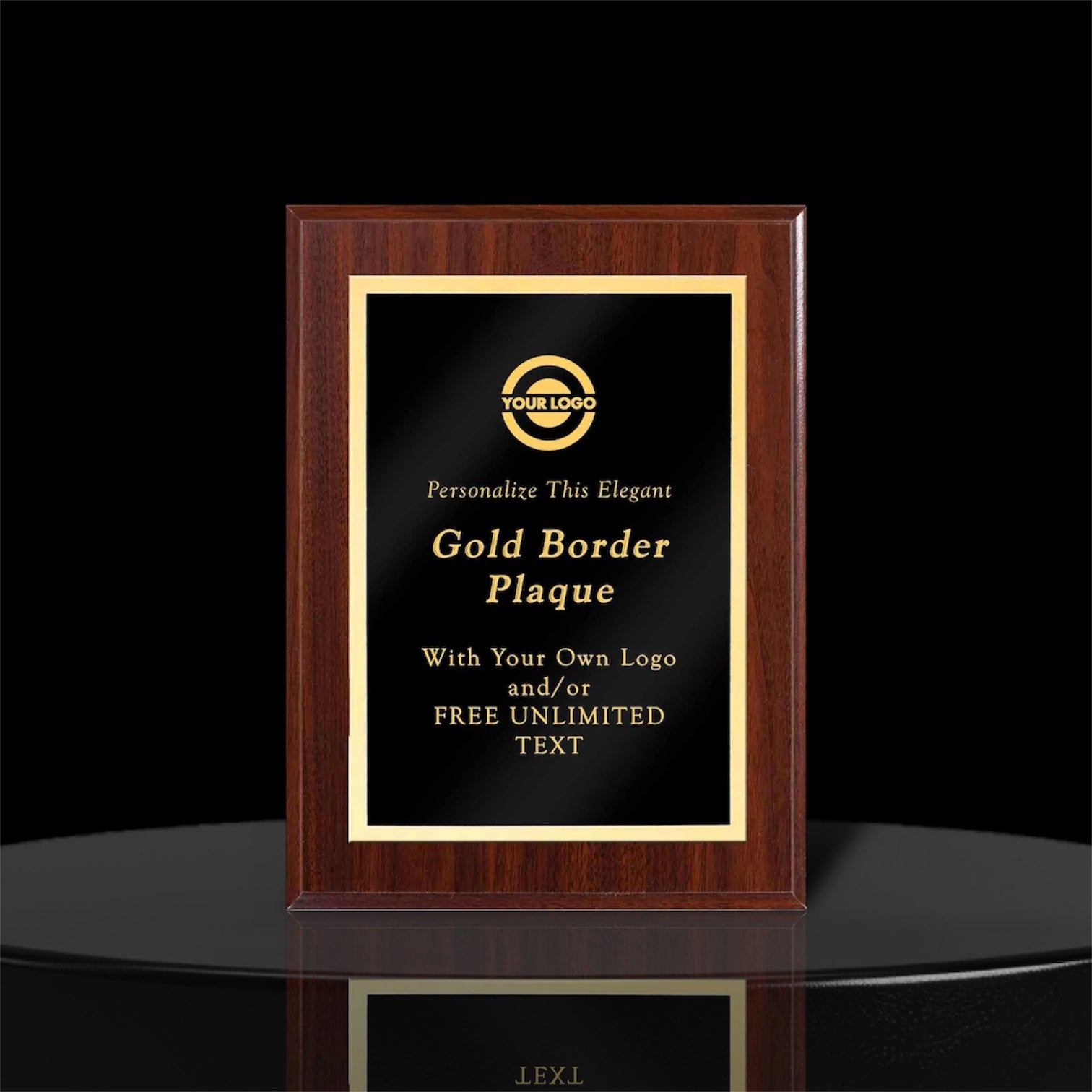 Black to gold metal plaque 