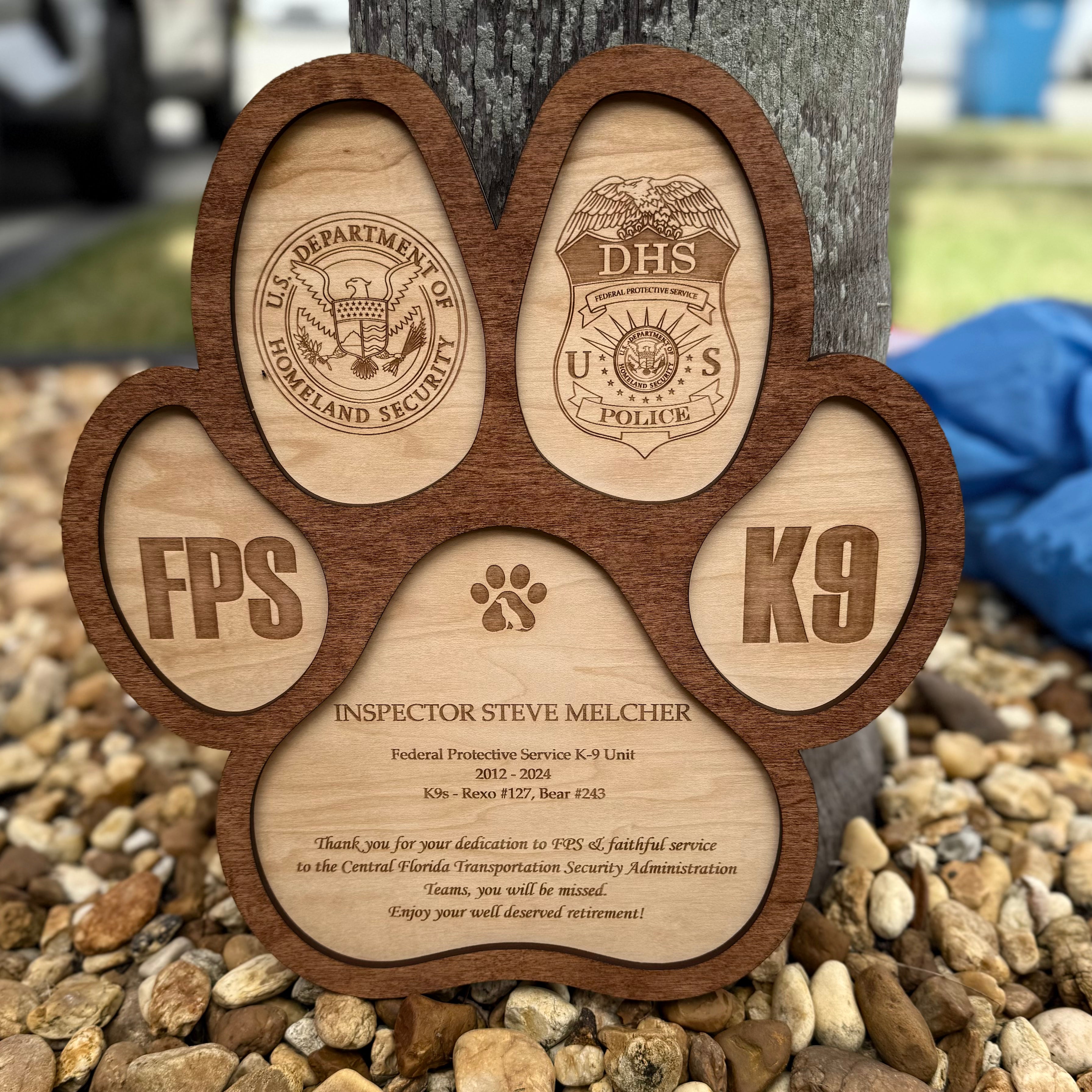 K9 Paw Plaque