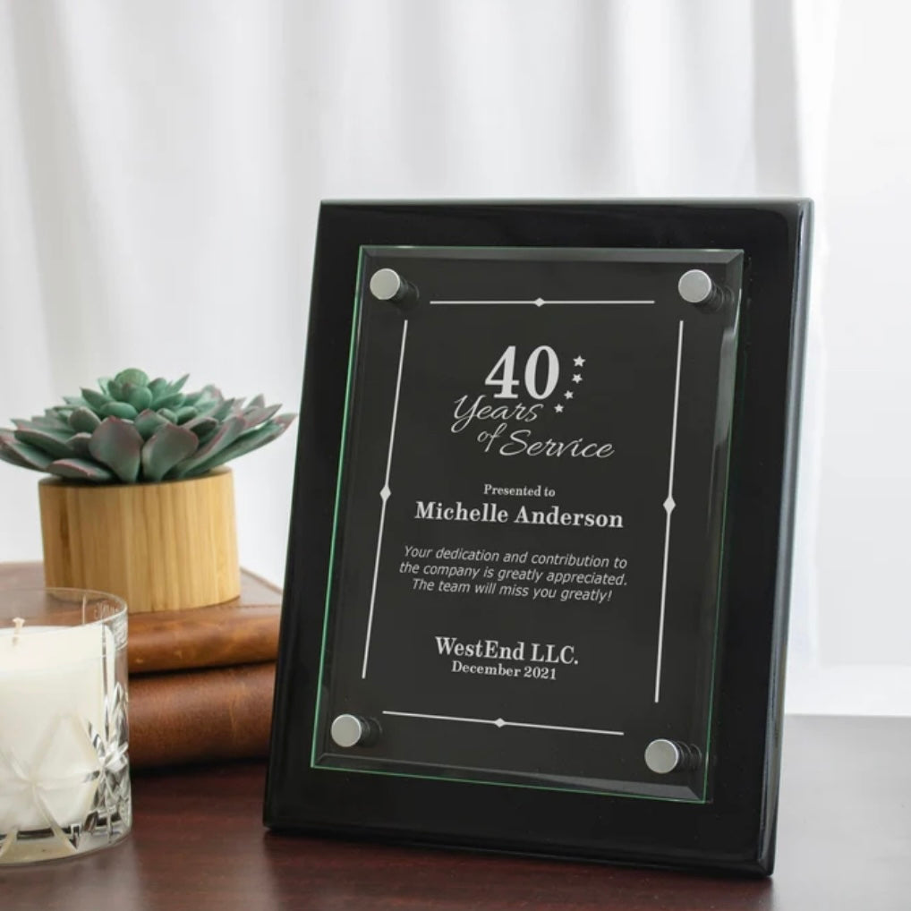 Floating Glass Plaque