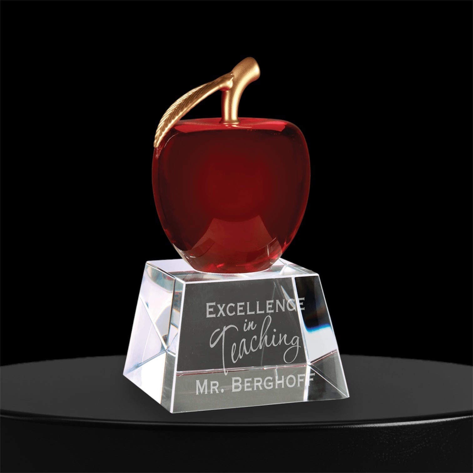 Red Crystal Apple with Clear Base