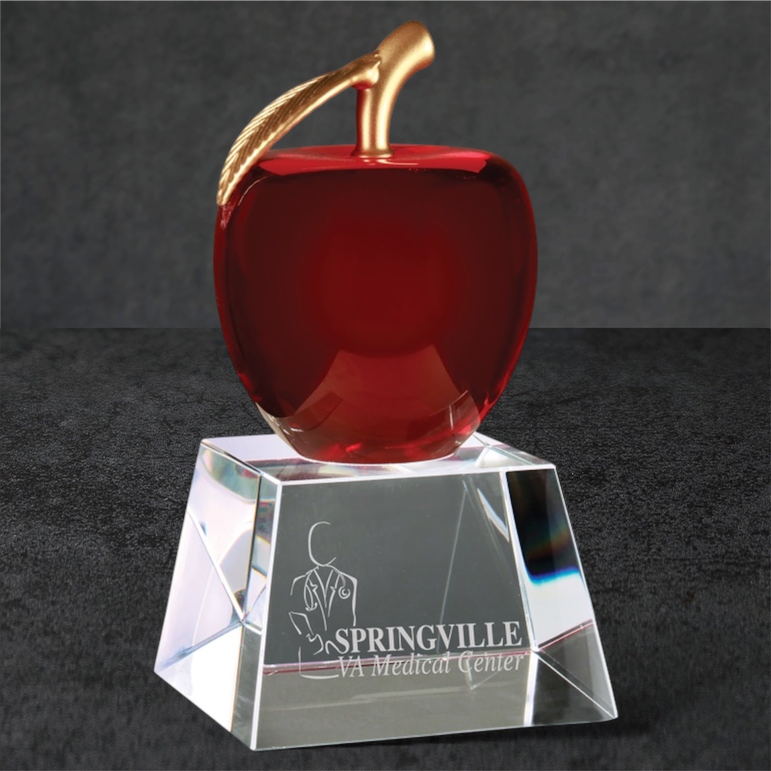 Red Crystal Apple with Clear Base