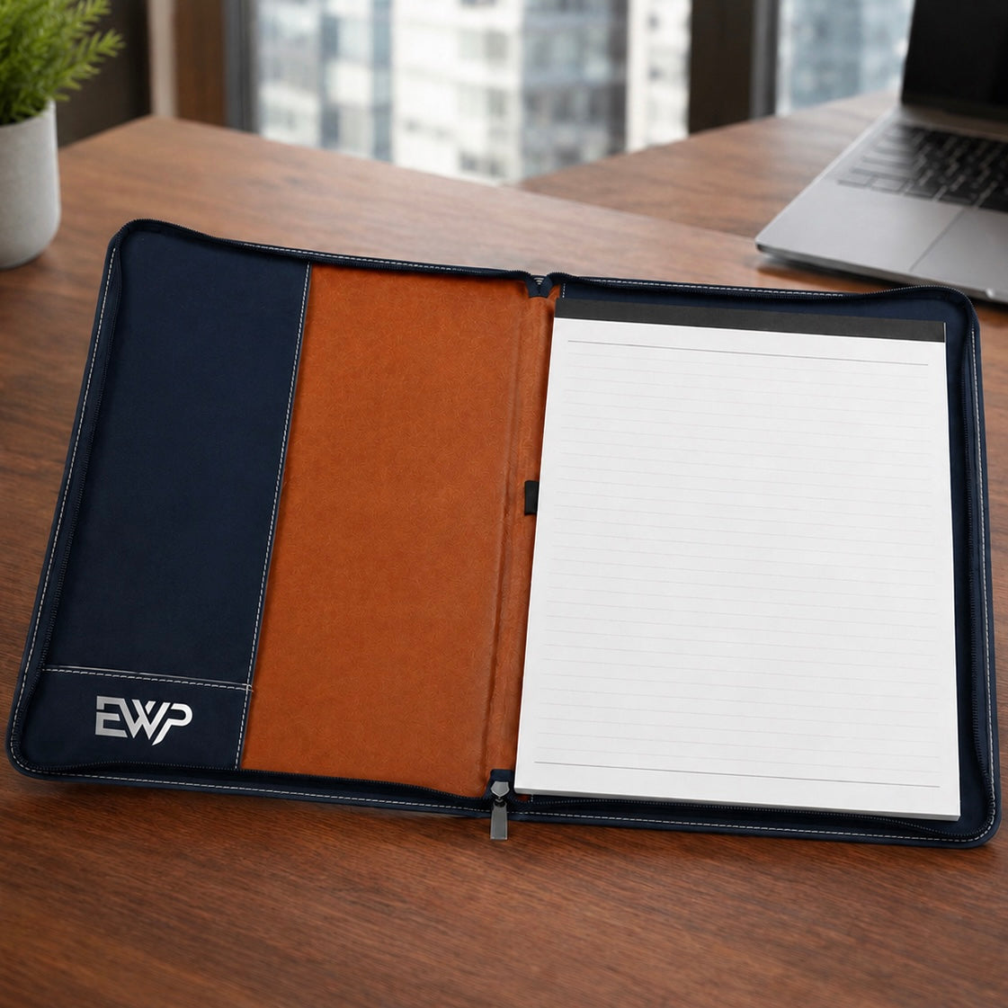 Inside of navy portfolio 