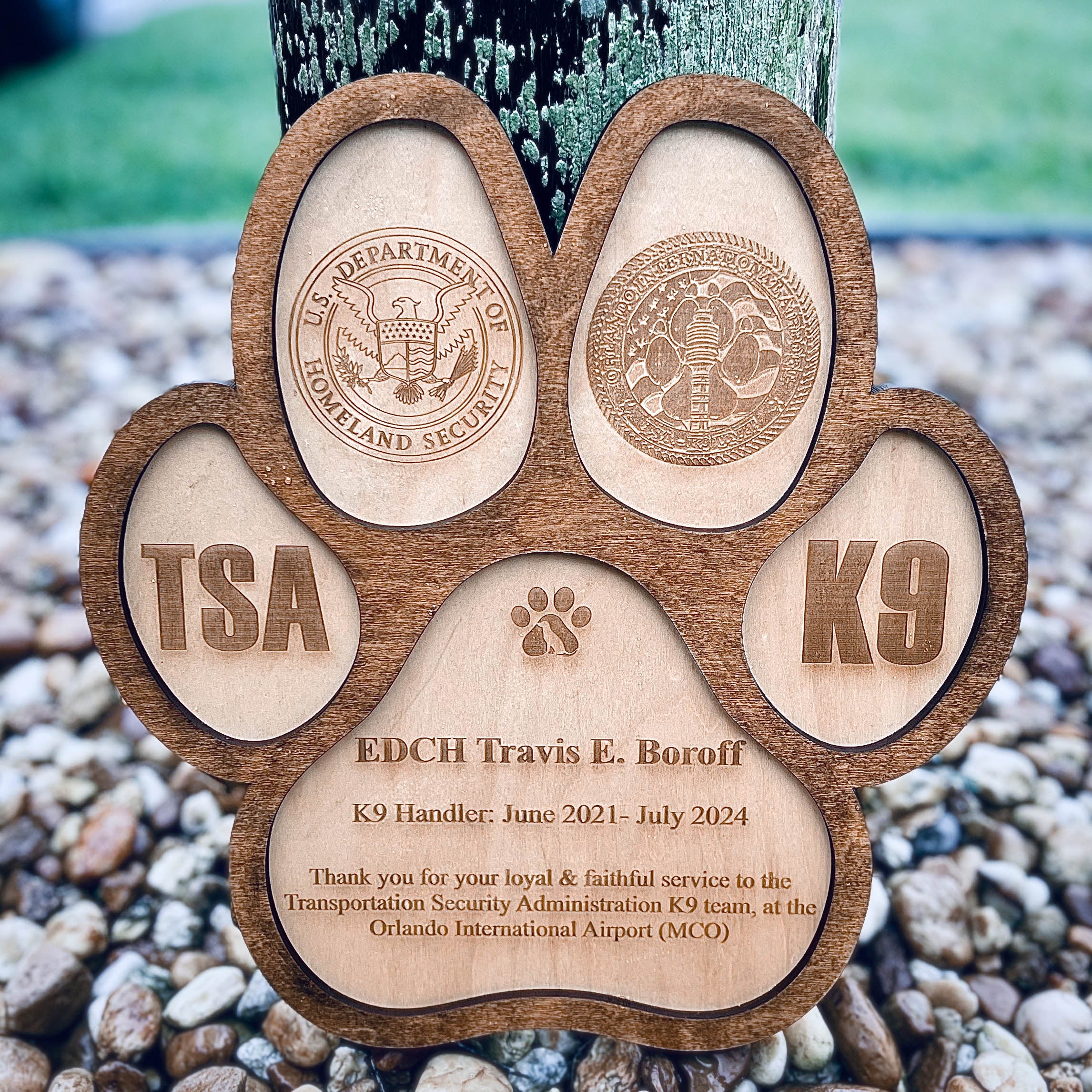 MCO K9 paw plaque 