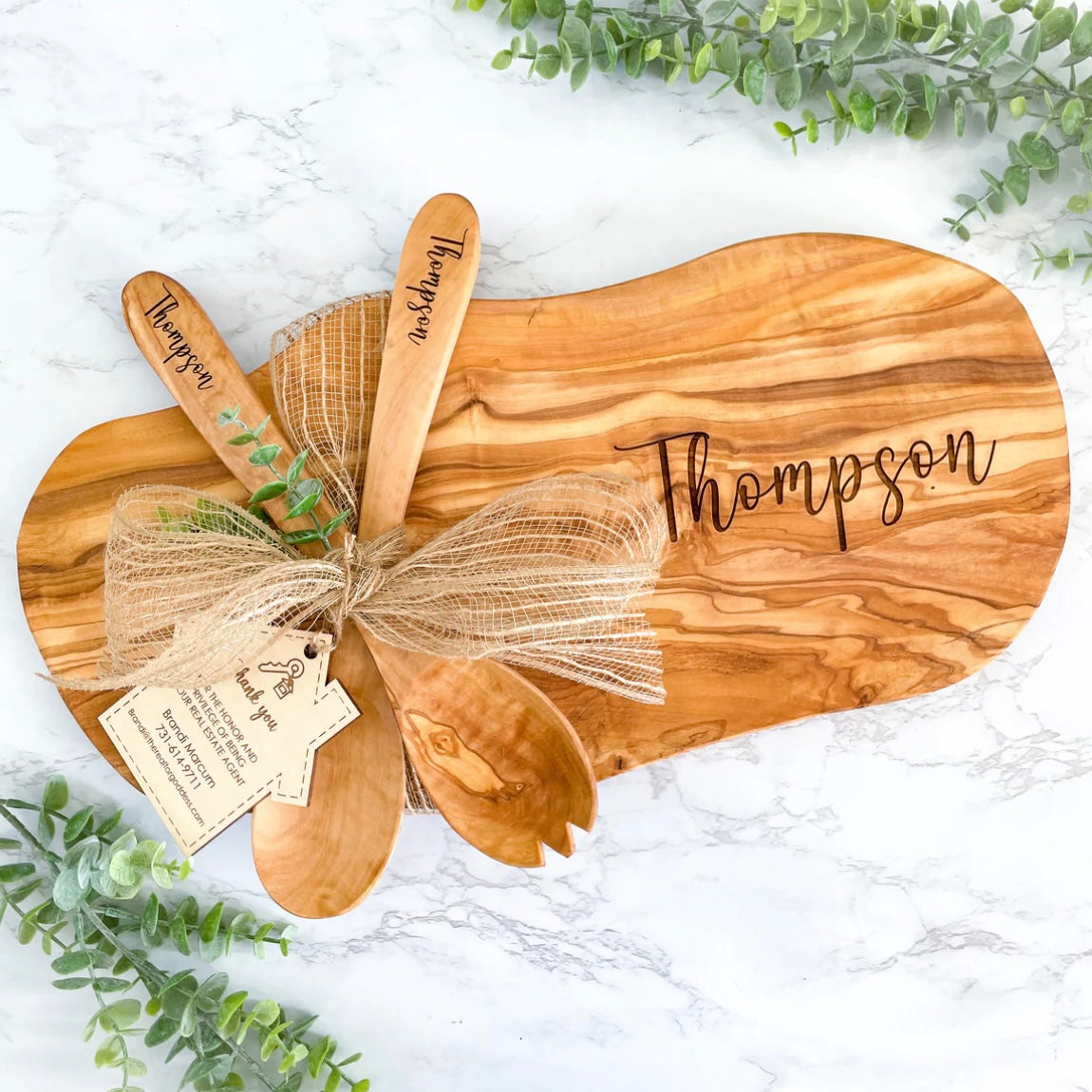 Personalized Cutting Board & Serving Spoon Set