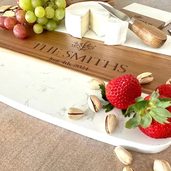 Personalized Marble and arcadia serving board 