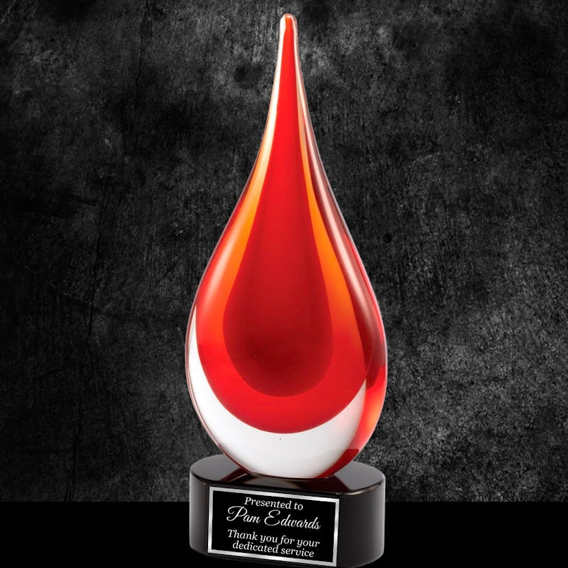 Teardrop Glass Awards - Engrave With Purpose 