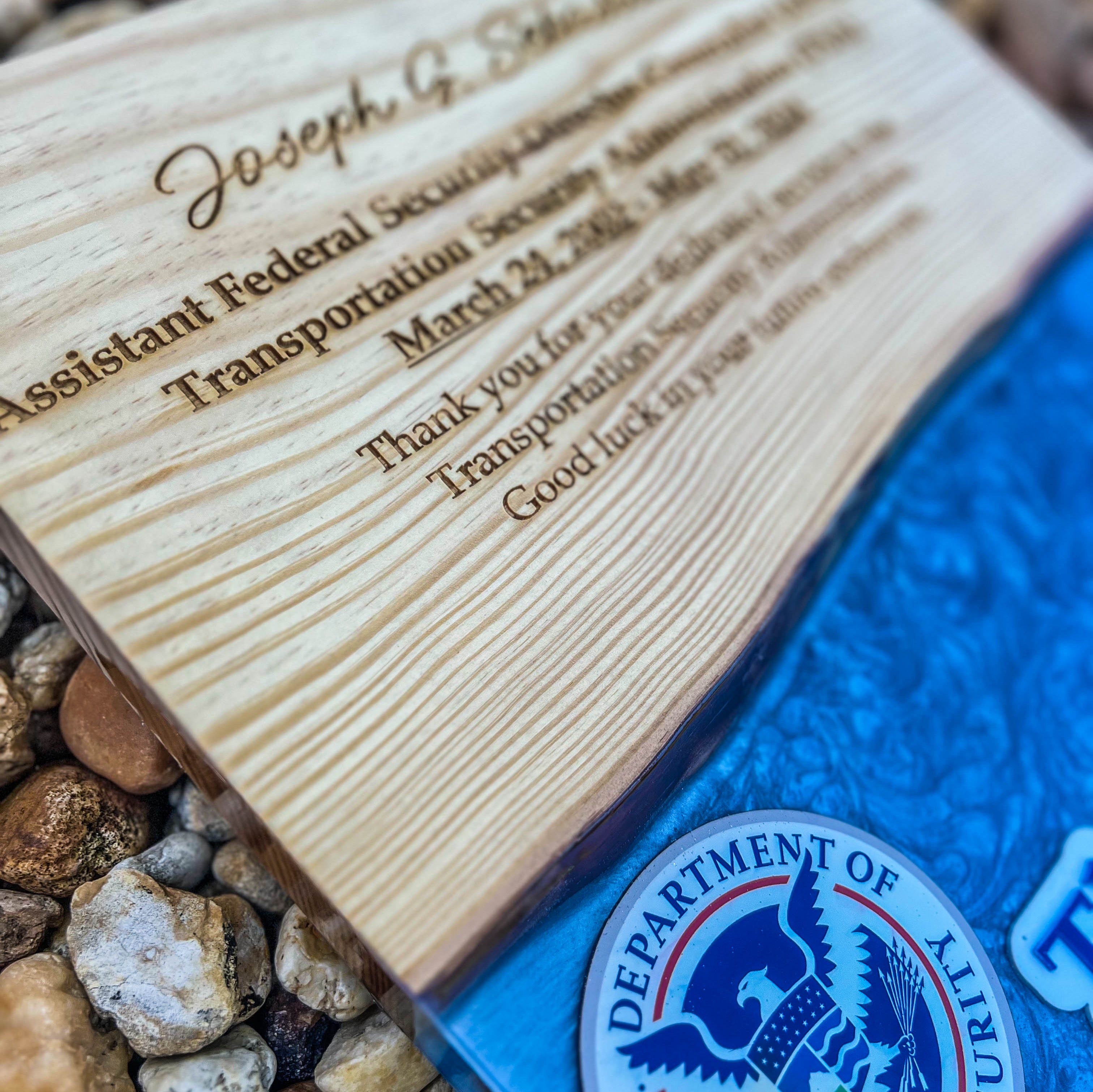 TSA epoxy retirement plaque 