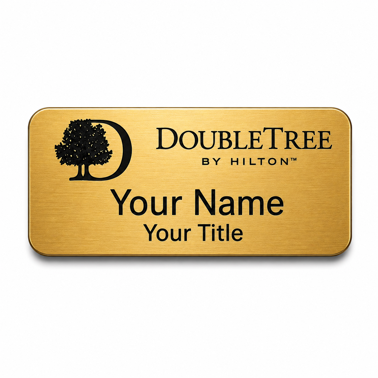 custom gold laser engraved metal name tag