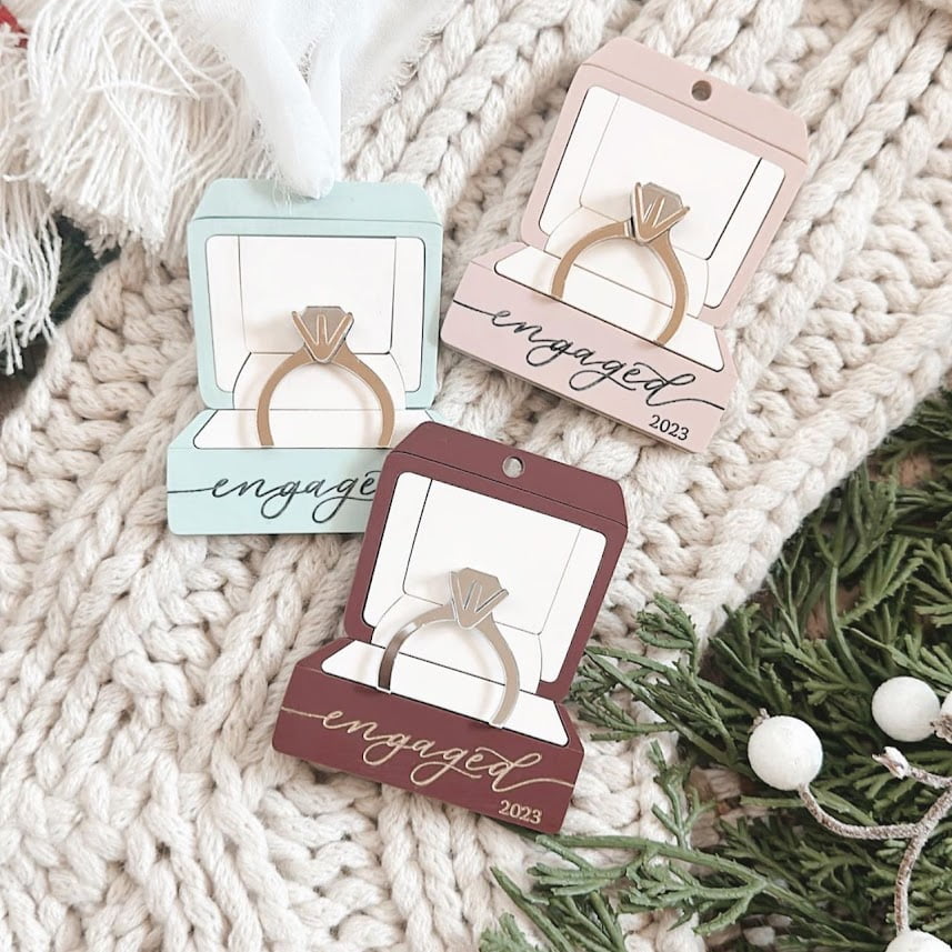 personalized engagement ornament