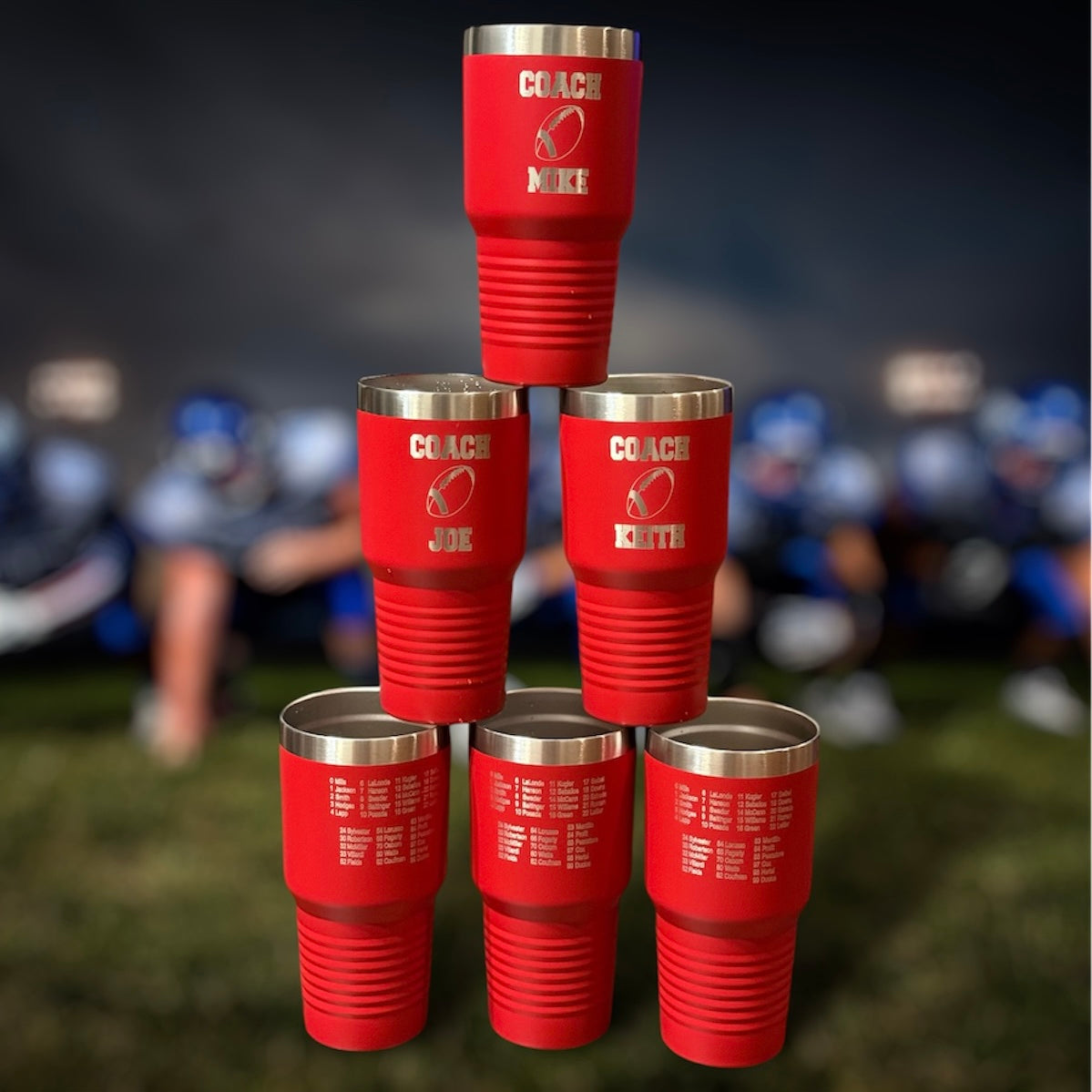 30oz football coaches tumblers