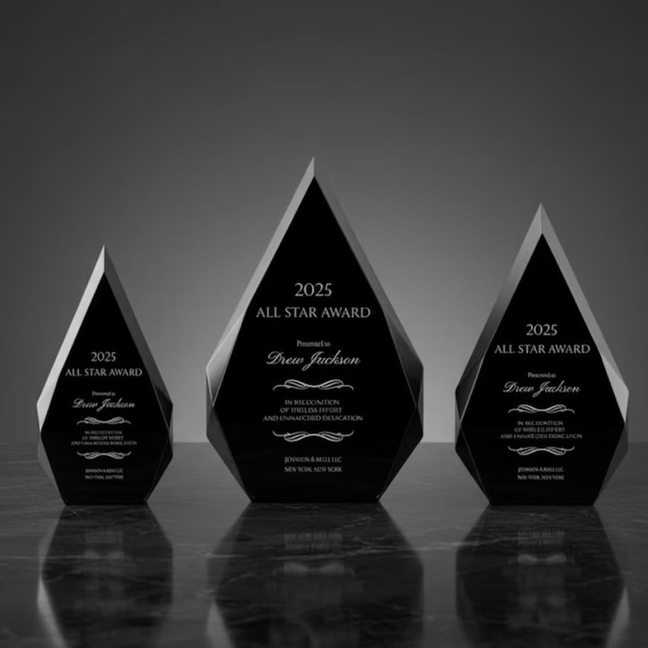 Personalized black acrylic awards