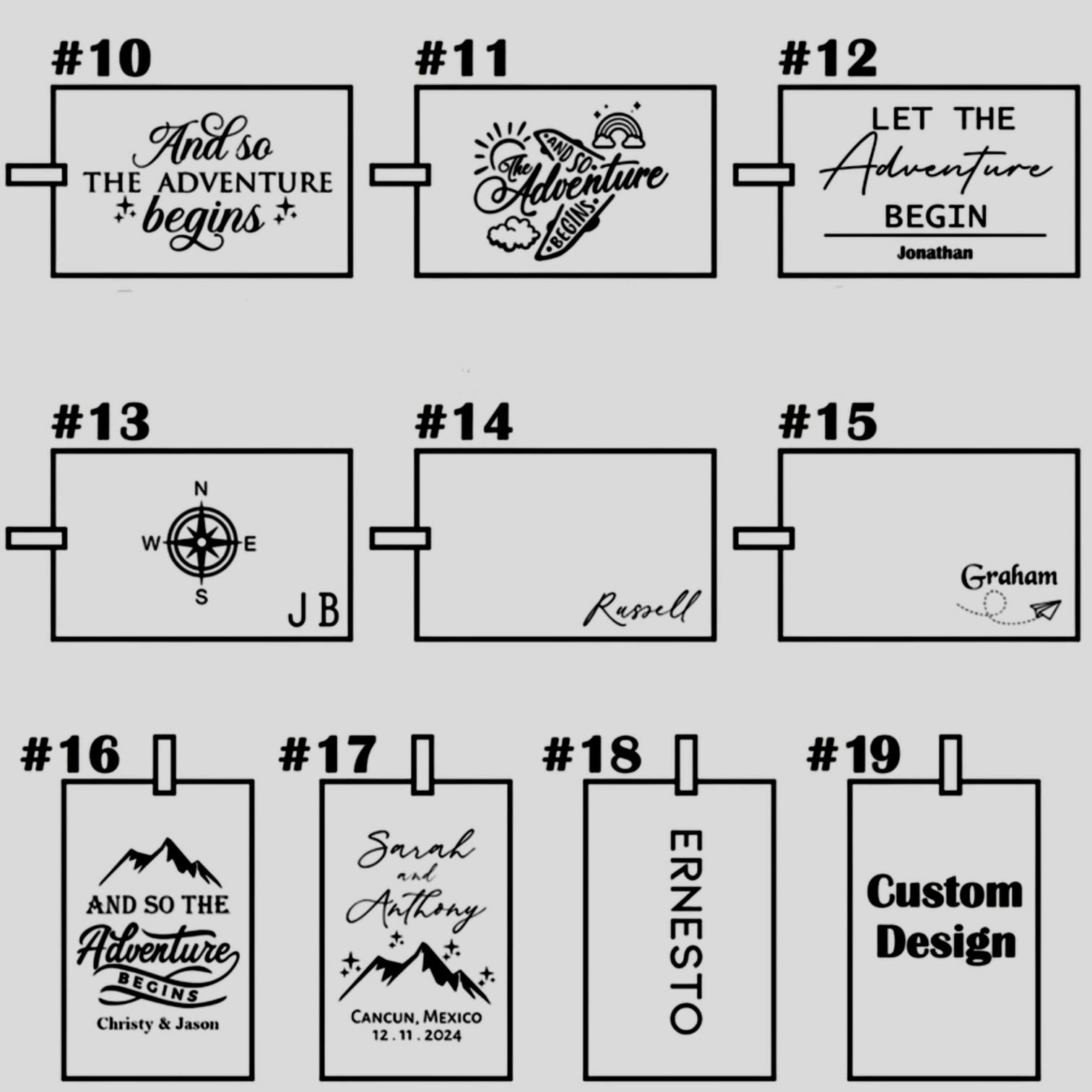 luggage tags design options 2
