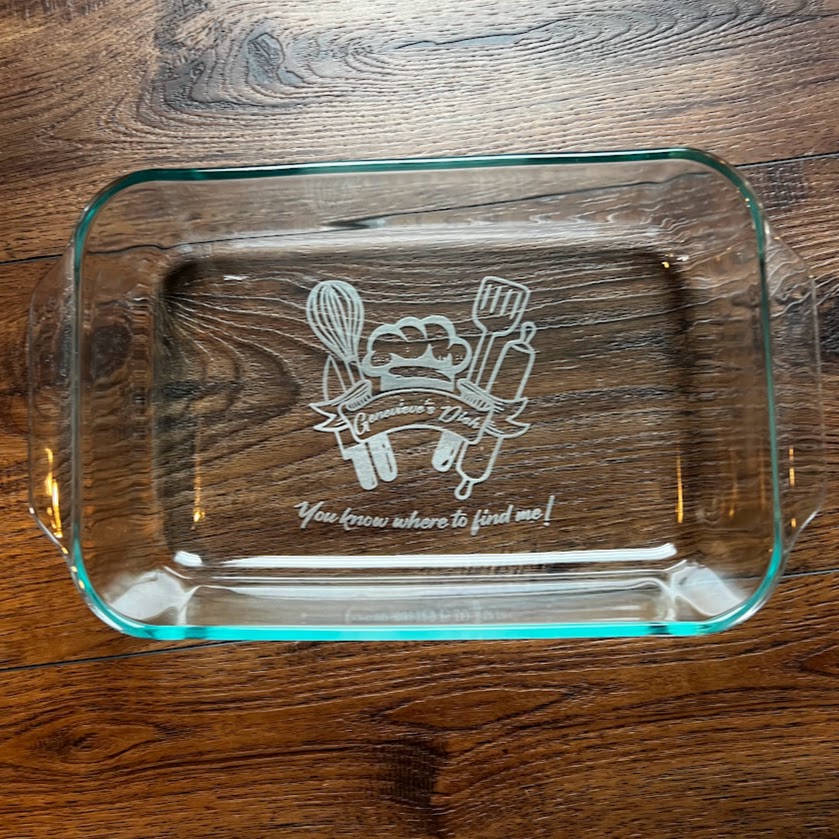 personalized glass Pyrex dish