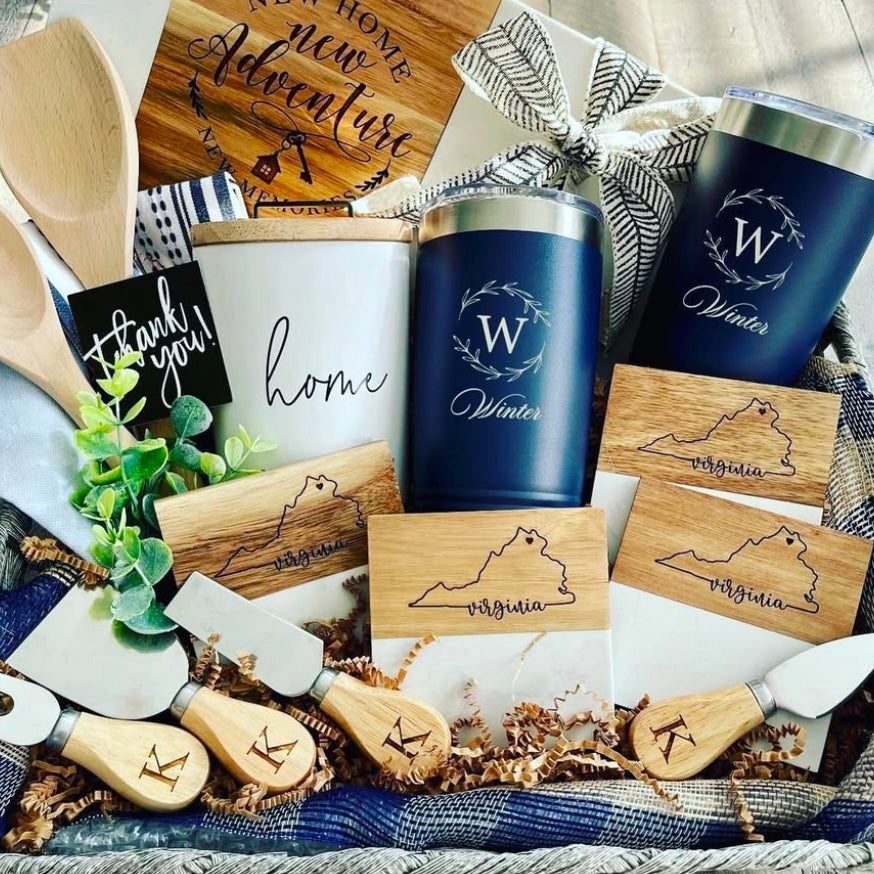 personalized closing gift basket 