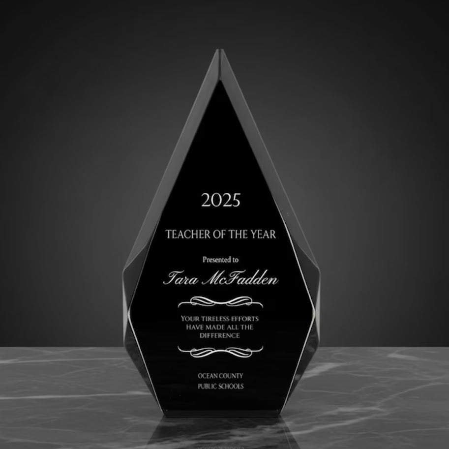 Black Acrylic Diamond Award - Engrave With Purpose 