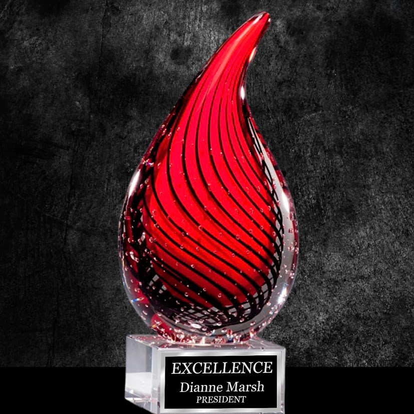 Teardrop Glass Awards - Engrave With Purpose 