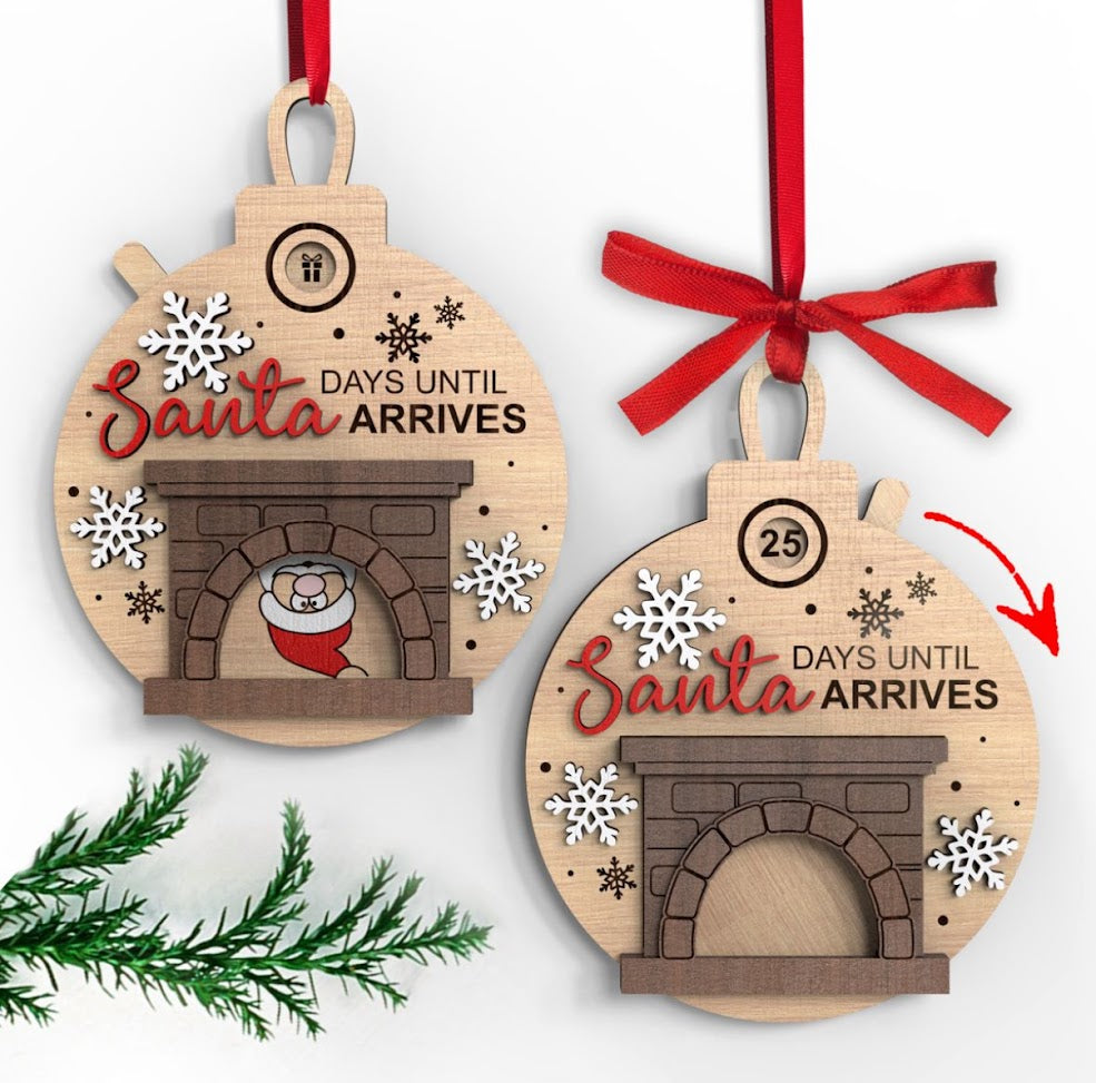 santa countdown ornament 